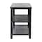 Flash Furniture Easton 3-Tier Wooden Entryway Bench, Metal Mesh Shoe Storage Shelves, Blackwash, Black Metal Frame HGWA-BCH-MTL-3T-BLKWSH-GG - alternate 7